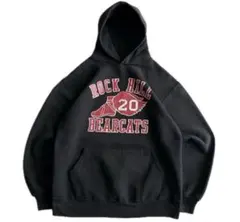 90s ラッセル USA製 ナンバリング ウイングフット パーカー 黒 ブラック