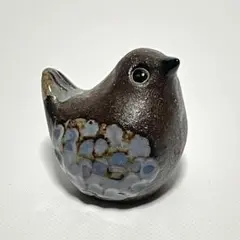 ベンツウオールBengt Wall トローサセラミック青い斑点柄の小鳥 北欧置物