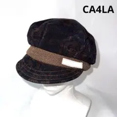 【美品】CA4LA ブラック ブラウン　キャスケット　ペイズリー　総柄