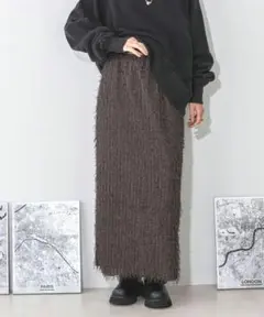 sale✦未使用タグ付 JEANASIS フリンジジャガードナロースカート 完売