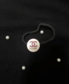 CHANEL ヘアゴム ホワイトピンク
