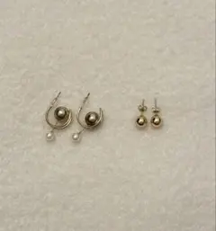 ピアス ゴールド パール まとめ売り 2本セット シンプル