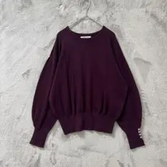 le.coeur blanc♡クルーネックニット ダークパープル 38のサムネイル