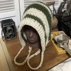 408 バラクラバ 耳当て クロシェハット クラッシャーハット ニット帽