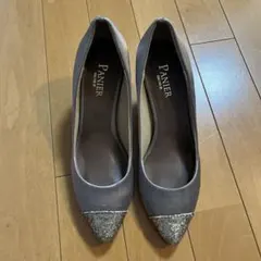 PANIER パンプス グリッター ポインテッドトゥ グレーのサムネイル