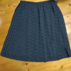 UNIQLO プリーツスカート M 黒 ドット☆