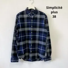 Simplicité plus チェック柄長袖シャツ 38のサムネイル