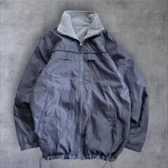 90s風 リバーシブル ナイロン フリース ジャケット グレー　オーバーサイズ