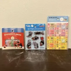 3点　クレヨンしんちゃん　タイルシール　ピングー　ウォーターシール　フレーク