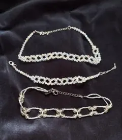 ビーズアクセサリー　3点セット　ネックレス　ブレスレット　INED