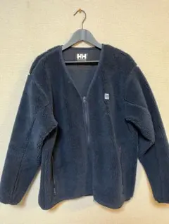 【美品】Helly Hansen ファイバーパイルカーディガン S ネイビー