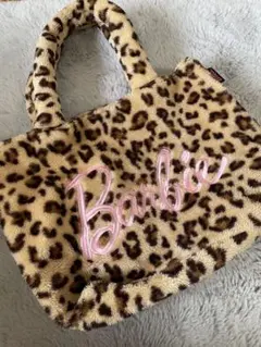 【美品】Barbie ヒョウ柄 モコモコトートバッグのサムネイル