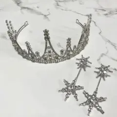 結婚式 ティアラ ピアス セット