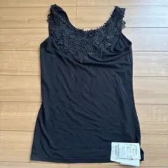 【新品】ブラックレースタンクトップ M