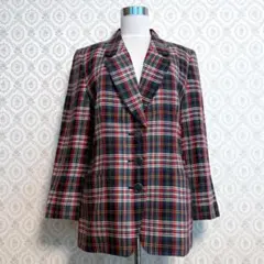 美品 レリアン チェック柄テーラードジャケット 9号