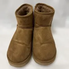 ブラウン スエード風 ショートブーツ