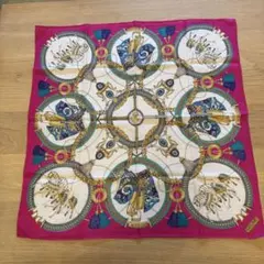 CELINE シルク　大判ハンカチ ピンク