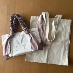 SNIDEL HOME オーガニックキャンパストート、エンブレムトートバッグ
