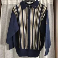 le coq sportif ゴルフ　ストライプ ハーフジップセーター　Mサイズ