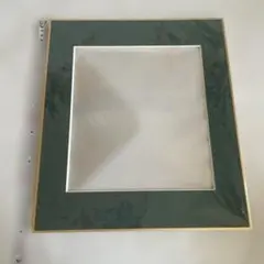 額縁 マット付き グリーン ゴールド