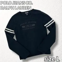【POLO JEANS RALPH LAUREN】長袖コットンニット ロゴ刺繍