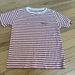 mont-bell 赤と白ストライプ Tシャツ 120