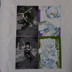 【まとめ売り】進撃の巨人　L判ブロマイド　リヴァイ　ハンジ　4枚セット
