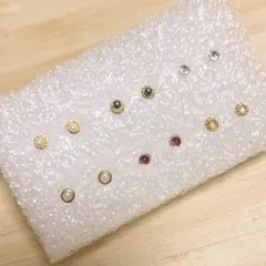 【D78】樹脂ピアス6ペア☆超小粒！シンプルカラーセット
