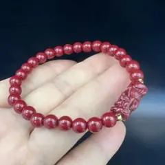新品紫がかった赤い紫金砂貔貅ブレスレット レディース金運・邪気払いブレスレット