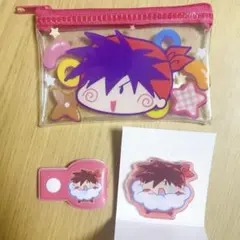 ミルモでポン ヤシチ フラットポーチ アクリルクリップ コードホルダー