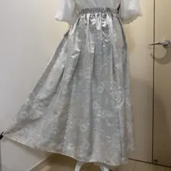 着物リメイク＊本場白大島紬パッチワークサーキュラー(半月)フレア