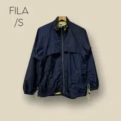 1661 【FILA】　希少　ナイロンジャケット　ジップアップ　ネイビー　S