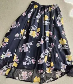 上下セット　花柄 シフォン フレアスカート ノエラ　Noela