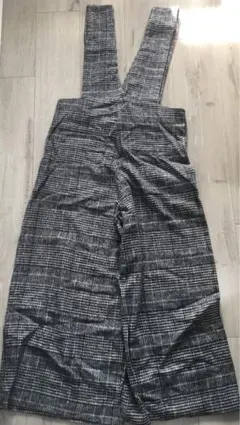 【タグ付き】グレンチェックサロペットグレー