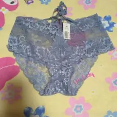 【4月削除】エメフィール♡総レース 編み上 セクシーショーツ Mサイズ ブルー系