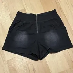 ブラックデニム ショートパンツ ホットパンツ Mサイズ ブラックデニム 黒