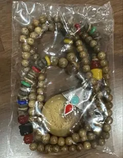 ネックレス ヴィンテージ 木製ビーズ ペンダント アクセサリー 首飾り
