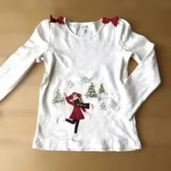 GYMBOREE 長袖カットソー 白 7 120 130 キッズ 女の子 ロンT