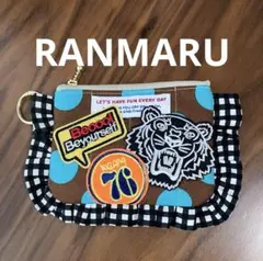 ハンドメイドミニポーチ　フリルポーチ　スクエア　#RANMARU