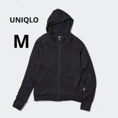 美品 UNIQLO M ブラック エアリズム UVカットメッシュパーカー 指穴のサムネイル