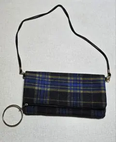 チェック ショルダーバッグ　クラッチバッグ　バックOFUON　BASIC