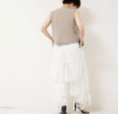cotton voile fringe pants フリンジパンツcrinkleのサムネイル