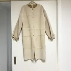 ZARA フェイクレザーコート ベージュ S ザラ