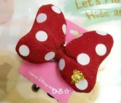 ヘアゴム　リボン　大　ミニー　ミニーマウス　ディズニーリゾート　赤　未使用