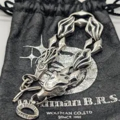 定価16万円超 WOLFMAN B.R.S ウォーウルフ Wヘッド ブレスレット