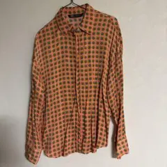 ZARA 長袖シャツ XS オレンジ・ピンク