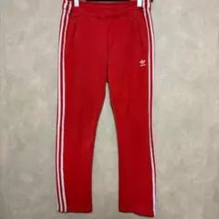 古着 adidas アディダス トラックパンツ レッド ホワイト 赤 ジャージ