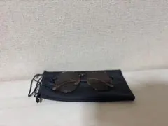 ブラウン ラウンドサングラス ケース付き