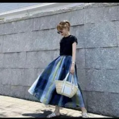 mite Taffeta check A line sk スカート