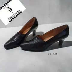 TRUSSARDI パンプス ブラック 23.5cm レザー ポインテッドトゥのサムネイル